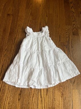 Old Navy White Tiered Ruffle-Shoulder Sundress